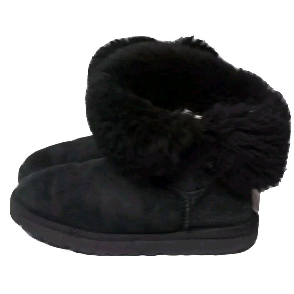 UGG  Bailey Button Boots Women's Size 7 M Black Suede Ankle Boots